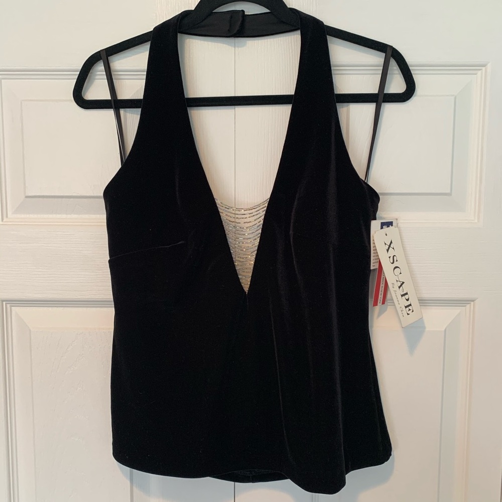 XSCAPE - velvet halter top